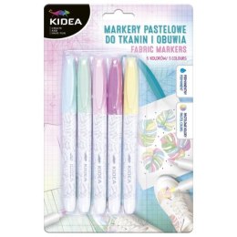 Markery pastelowe do obuwia i tkanin 5 kolorów Kidea p12