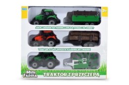 Mini farma Traktor + przyczepa, zestaw 6 el. 143731