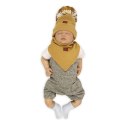 Pom Pom - komplet niemowlęcy czapka z bandanką ALPACA BOHO Mustard S