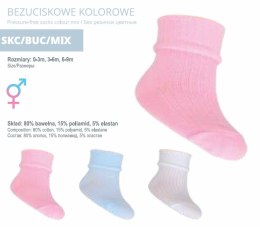 SCORPIO SKC/BUC Skarpety bezuciskowe wywijane mix koloru 3-6 m