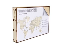 Drewniane puzzle 3D Wooden.City - Mapa Świata XXL Cyan #T1