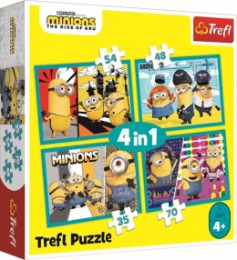 TREFL 34339 Puzzle 4w1 Wesoły świat Minionków