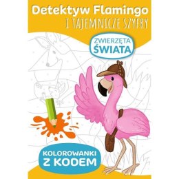 PROMO Detektyw Flamingo i tajemnicze szyfry. Kolorowanki z kodem. Zwierzęta świata KS09987 Trefl