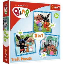 TREFL 34851 Puzzle 3w1 Zabawy z Przyjaciółmi Bing 3+