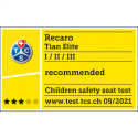 Tian Elite Recaro 9-36 kg 9 miesięcy - 12 lat Test ADAC fotelik samochodowy dla dzieci do 12 roku - Prime Frozen Blue