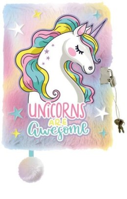Pamiętnik z kłódką włochacz A5 96k My Little Friend Rainbow unicorn