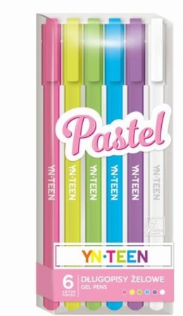 Długopisy żelowe 6 kolorów pastelowe INTERDRUK cena za 1op
