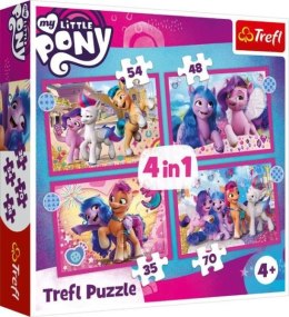 TREFL 34375 Puzzle 4w1 Kolorowe Kucyki Pony