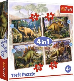 TREFL 34383 Puzzle 4w1 Ciekawe dinozaury