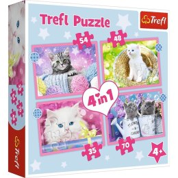 TREFL 34396 Puzzle 4w1 Zabawne kotki