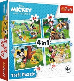 TREFL 34604 Puzzle 4w1 Fajny dzień Mickiego
