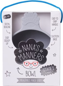 Nana's Manners GREY Miska silikonowa z przyssawką i uchwytem