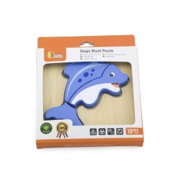 VIGA Pierwsze drewniane Puzzle maluszka Delfin