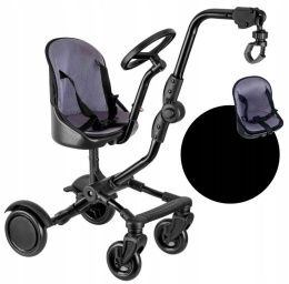 SIDE RIDER Dostawka boczna z siedziskiem mocowana do wózka + poduszka / wkładka Czarna