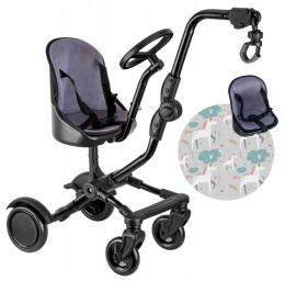 SIDE RIDER Dostawka boczna z siedziskiem mocowana do wózka + poduszka / wkładka Jednorożec