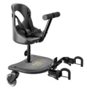 X RIDER Dostawka z siedziskiem mocowana do wózka, max 25 kg + poduszka / wkładka Czarno-Złota