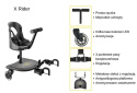 X RIDER Dostawka z siedziskiem mocowana do wózka, max 25 kg + poduszka / wkładka Czarna