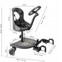X RIDER PLUS Dostawka z siedziskiem mocowana do wózka, max 25 kg + poduszka / wkładka Czarno-Złota