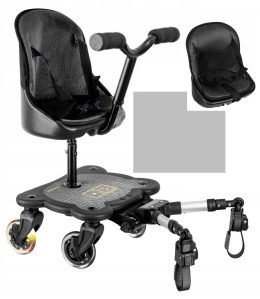 COZY 4S RIDER Dostawka z siedziskiem mocowana do wózka, max 25 kg + poduszka / wkładka Szary