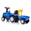 Jeździk traktor z przyczepą new holland niebieski SUN BABY