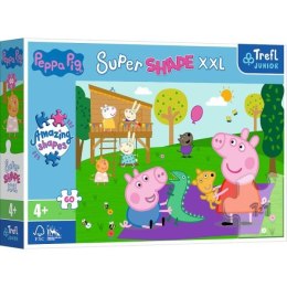 Puzzle 60el Super Shape XXL Świnka Peppa - Zabawy z braciszkiem 50011 Trefl Junior