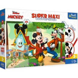 Puzzle dwustronne 24el SUPER MAXI 3w1 Wesoły domek Mickey i przyjaciele 41012 Trefl