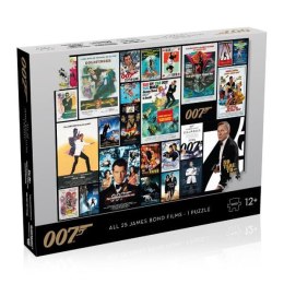 Puzzle 1000el James Bond 007 Movie Posters Wszystkie 25 filmów Jamesa Bonda 043090 WINNING MOVES
