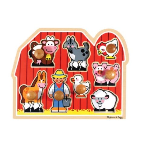 MELISSA Puzzle drewniane Zwierzęta z farmy Kształty 8 elementów 13391