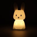Lampka nocna dla dzieci silikonowa 8 LED USB biała króliczek