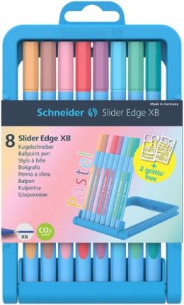 Długopisy w etui SCHNEIDER Slider Edge Pastel, XB, 8 kolorów