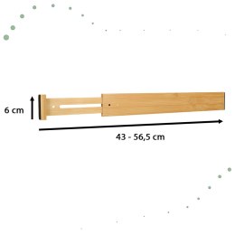 Organizer do szuflady regulowany separator bambusowy 56x6x1,5cm 1 sztuka
