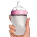 COMOTOMO - 2 antykolkowe butelki silikonowe MOM'S BREAST 250 ml Pink BABY