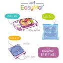 EasyTots silikonowy talerzyk trójdzielny z matą i lunchbox EasyMat Mini 2in1 PINK