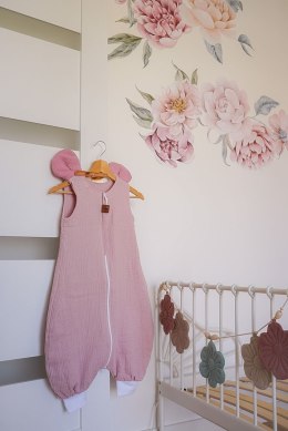 Hi Little One śpiworek do spania z nogawkami dla Niemowlaka TOG 1,0 BIO muślin MOUSE Blush/Baby Pink roz S