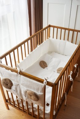Hi Little One poszewka na pościel dla niemowląt z oddychającej organicznej BIO bawełny MOUSE White/Beige