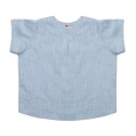 Pom Pom - lniana koszulka ze spodenkami z organicznego BIO lnu BOHO LEO Light Blue roz. S