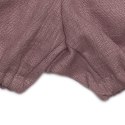 Pom Pom - rozkloszowana bluzeczka z bufkami i spodenki bumpersy z organicznego BIO lnu BOHO LEO Mauve roz. S