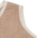 Pom Pom - rozkloszowana bluzeczka z bufkami i spodenki bumpersy z organicznego BIO lnu BOHO LEO Powder roz. M