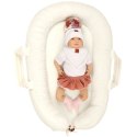 Pom Pom - komplet niemowlęcy czapka z bandanką ALPACA BOHO White & Rust S