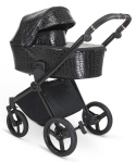 GLOSS ibebe 2w1 wózek wielofunkcyjny dla dzieci do 22 kg- IG225 Black crocodile leather