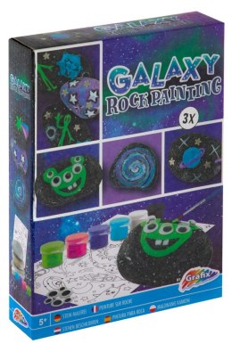 Galaxy Rock Painting - 3 kamienie, 5 farb, pędzel,