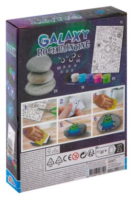Galaxy Rock Painting - 3 kamienie, 5 farb, pędzel,