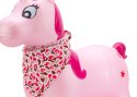 Skoczek gumowy dla dzieci JEDNOROŻEC 60 cm różowy perłowy z bandaną do skakania z pompką