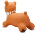Skoczek gumowy dla dzieci TEDDY 52 cm brązowy z bandaną do skakania z pompką
