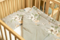 Sensillo Komplet Velvet do wózka kołyski łóżeczka - poduszka + kołderka - LILIA SZARY