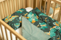 Sensillo Komplet Velvet do wózka kołyski łóżeczka - poduszka + kołderka - PARADISE SZMARAGDOWY