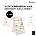 ALPHA+ Hauck krzesełko do karmienia drewniane - Vanilia