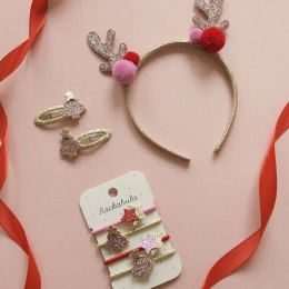 Rockahula Kids opaska do włosów dla dziewczynki Jolly Pom Pom Reindeer Ears