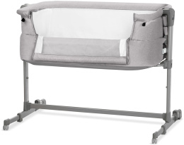 NESTE UP KinderKraft łóżeczko dostawne spanie z dzieckiem 0m+ - Grey Light Melange