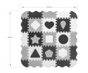Mata piankowa puzzle Jolly 3x3 Shapes - Grey